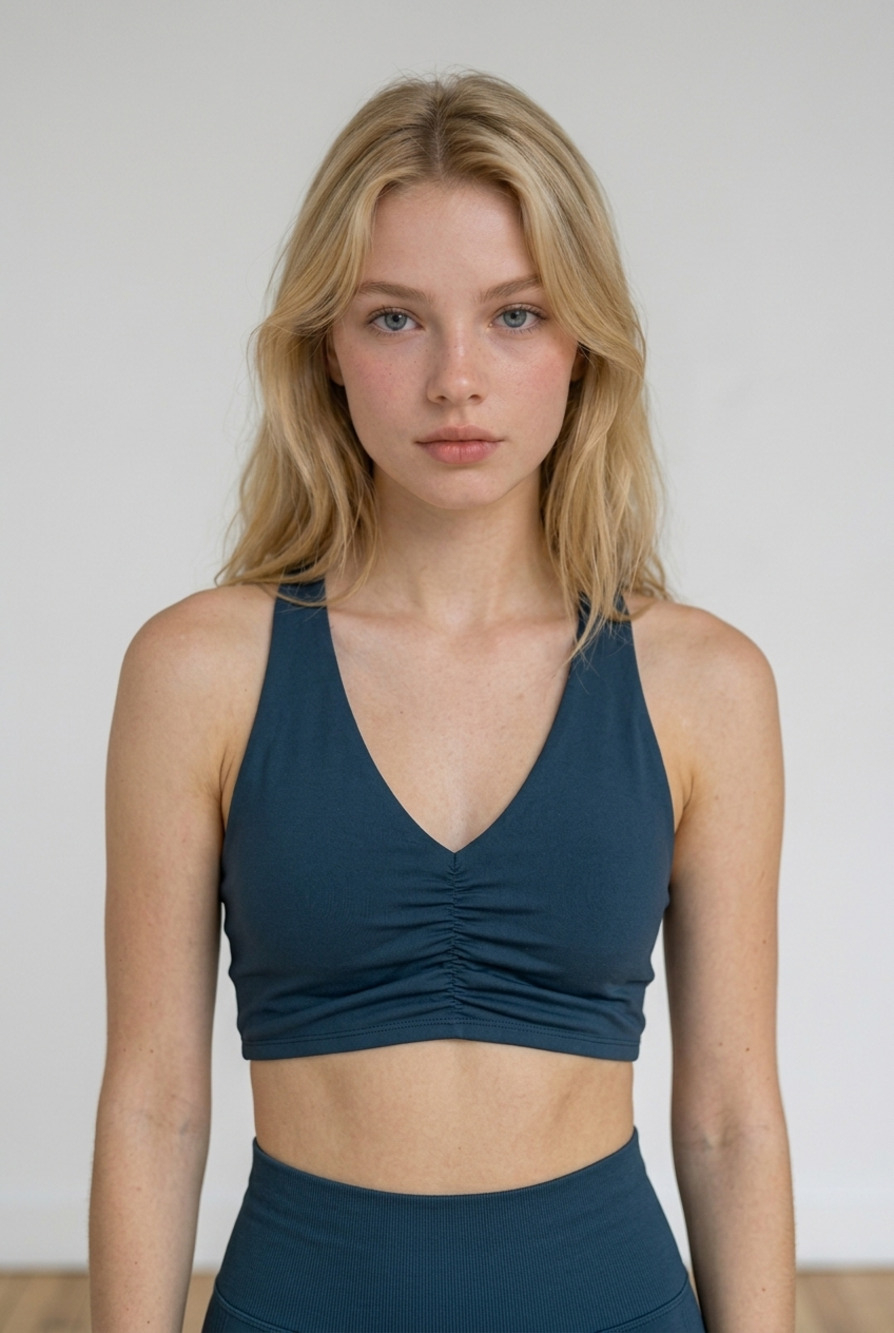 JoyLab Cinch-Front Racerback Sports Bra in Teal